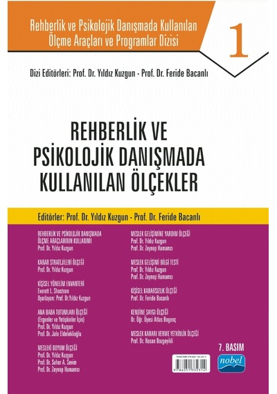 Rehberlik Ve Psikolojik Danışmada Kullanılan Ölçme Araçları Ve Programlar Dizisi