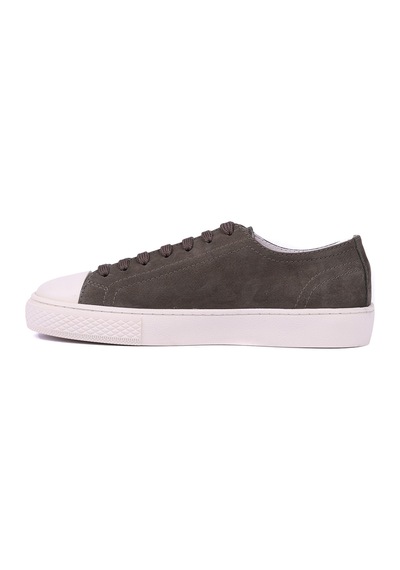 Shoetyle - Hakiki Nubuk Deri Haki Renk Erkek Sneaker - 666-0381-1581