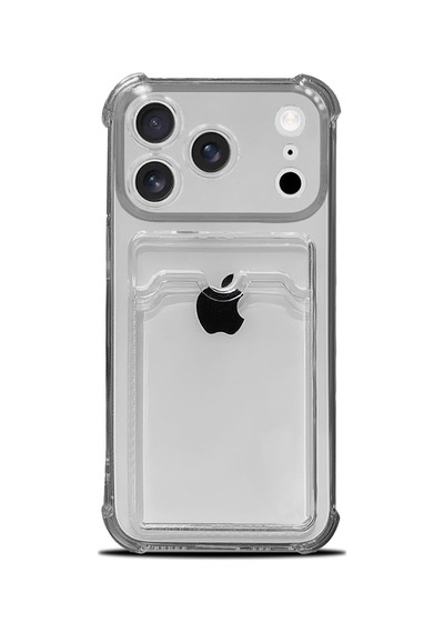İphone 17 Pro Uyumlu Kamera Korumalı Kartlıklı Köşeleri Airbag Tasarımlı Darbe Önleyici Siyah