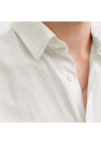 Jack & Jones Jack&jones Breeze Linen Blend Erkek Beyaz Klasik Yaka Gömlek