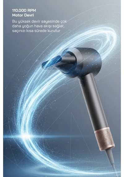 Shd-1740 Bldc Saç Kurutma Makinesi Gri 3 Hız, 4 Isı Ayarı, İyon Teknolojisi