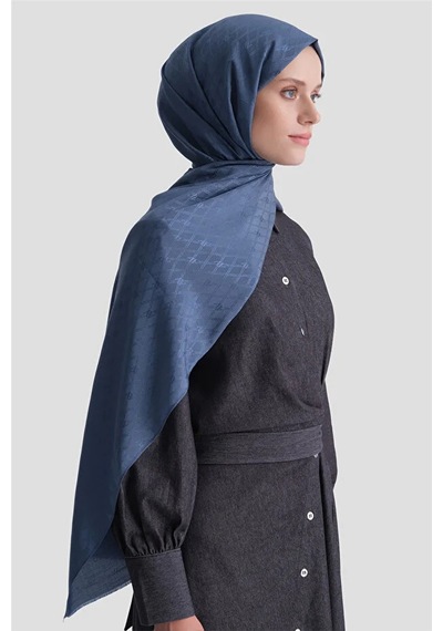 Armine Elegance Pamuk - İpek Şal P3001 İndigo Mavi