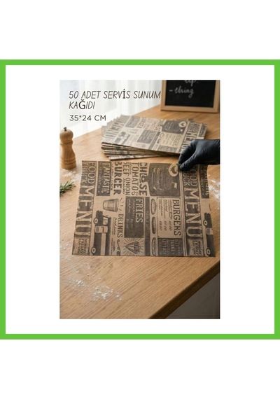 Bezos Vintage Tasarım Servis Sunum Kağıdı & Yağlı Kağıt Seti 35x24 Cm Dmc Çok Renkli