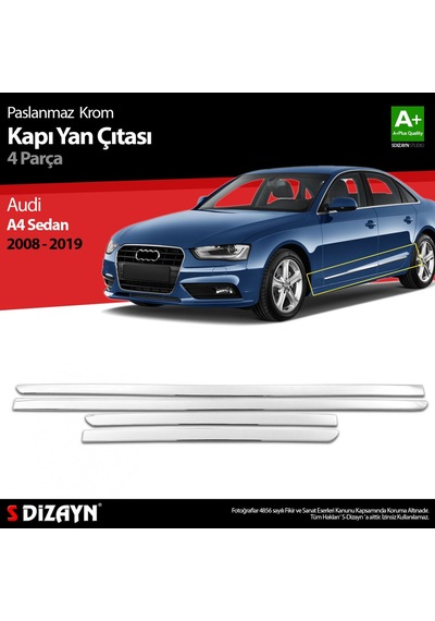 S-Dizayn Audi A4 Sd Krom Kapı Yan Çıtası   2008-2019
