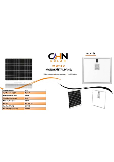 Chn25w12v Güneş Paneli