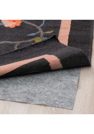 Ikea Klockbuske El Dokuması Halı 160 X 230 Cm Siyah - Pembe - Gri Gri - Pembe - Siyah