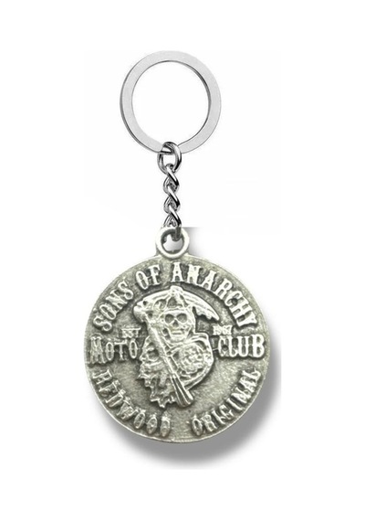 Sons Of Anarchy Moto Club Gümüş Renk Unisex Metal Anahtarlık Biker Tarzı Aksesuar