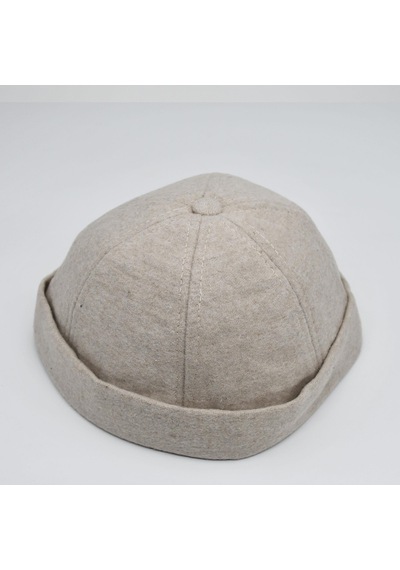 Şapkadan Etnik Desen Kısa Docker Şapka Vintage Cap Kasket Krem