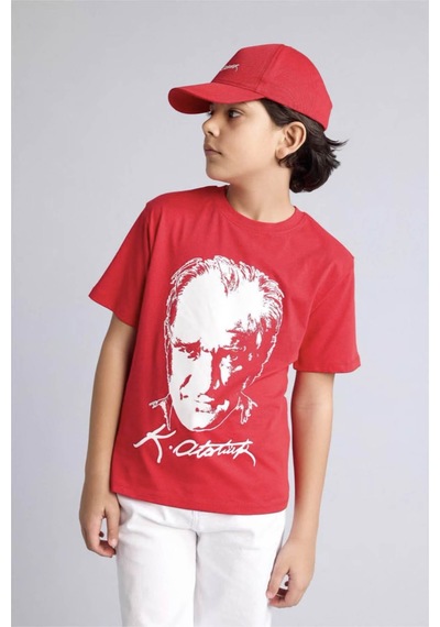 Defacto Atatürk Baskılı Kırmızı Erkek Çocuk T-shirt B6938a8/rd282