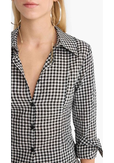 Defacto Coool Fitted Kareli Poplin Uzun Kollu Gömlek G0994ax25aubk81 Siyah