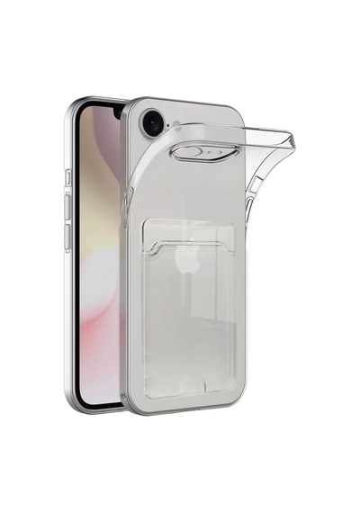 Newface Apple İphone 16e Kılıf Kart Şeffaf Silikon - Şeffaf