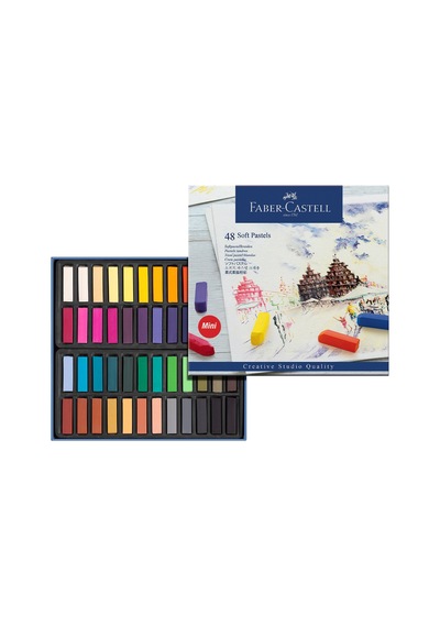 Faber-Castell Creative Studio Mini Toz Pastel Boya (SOFT), 48 Renk, Yarım Boy, Parlak Ve Yoğun Renkler