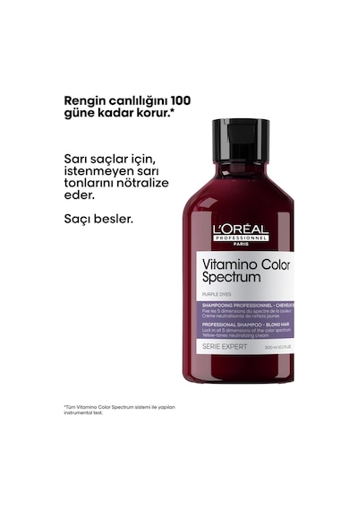 L'Oréal Professionnel Vitamino Color Spectrum Sarı Saçlar İçin Sarı Tonlarını Nötralize Edici Mor Şampuan 300 ML