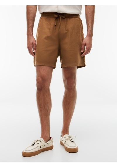Tommy Hilfiger Tjm Lınen Blend Pull-on Short Erkek Kahverengi Şort - Dm0dm22825