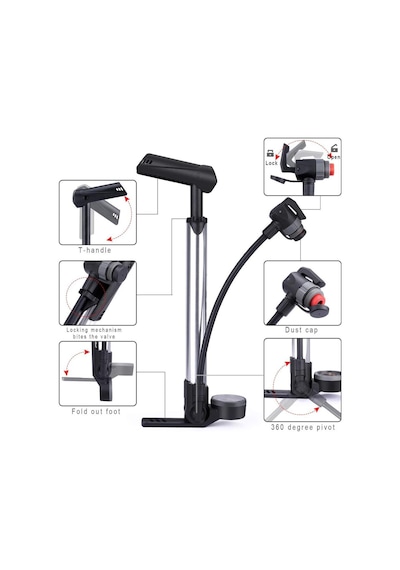 Giyo Gm-642 Göstergeli Pompa 120 Psı Gri/siyah
