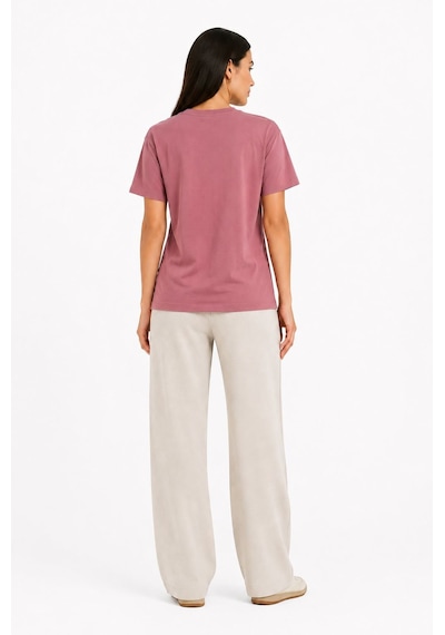 Neden Tekstil Kadın Bağlamalı Kısa Kollu Basic T-shirt - Pembe