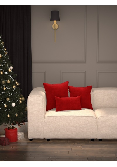 Br Demor Home Soft Series Saltanat Kırmızısı Kırlent, Yastık Kılıfı Kırmızı