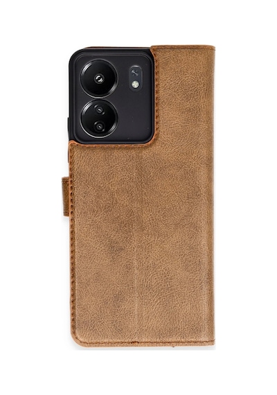 Gld-spt- Newface Xiaomi Redmi 13c Kılıf Trend S Plus Kapaklı Kılıf - Taba