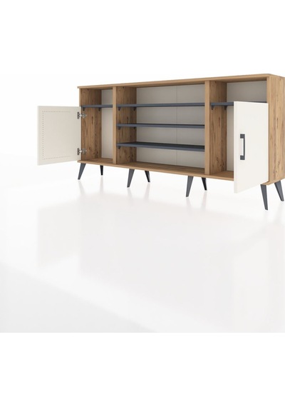 Arges Konsol 5 Raflı 2 Kapaklı 176x30x83 Çam-aytaşı/antrasit Aytaşı/antrasit Arges Konsol 5 Raflı 2 Kapaklı 176x30x83 Çam-aytaşı/antrasit Aytaşı/antrasit