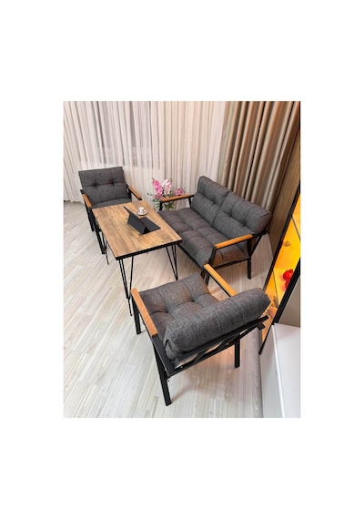 Houseart Gül Metal Bahçe Koltuk Takımı 2+1+1 Masalı Balkon Teras Cafe Oturma Grubu Gri Houseart Gül Metal Bahçe Koltuk Takımı 2+1+1 Masalı Balkon Teras Cafe Oturma Grubu Gri