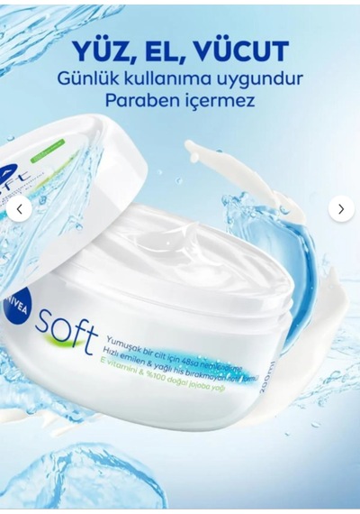 Soft Canlandırıcı Nemlendirici Bakım Kremi 100 Ml Yüz Vücut El X 3 Adet