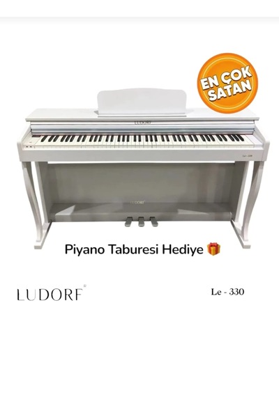 Ludorf Le 330 Siyah Profesyonel Dijital Piyano 88 Tuşlu Tuş Hassasiyetli +tabure / Kulaklık Beyaz
