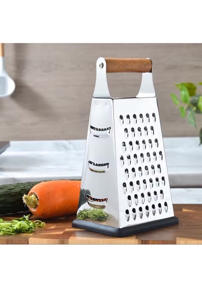 4 Kenarlı Orta Boy Ahşap Saplı Paslanmaz Çelik Rende Çelik Diğer