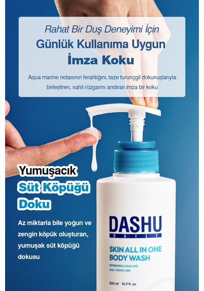 Yüz Ve Vücut İçin Arındırıcı Duş Jeli Dashu Daily Skin All In One Body Wash Yeşil Çay