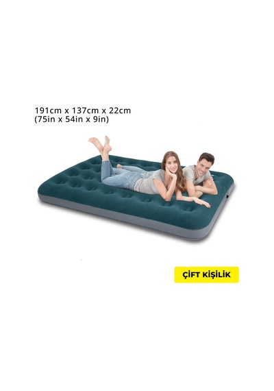 Terravıta Çift Kişilik Şişme Yatak Dahili Ayak Pompası 191 x 137 x 22 CM 24131 Lacivert