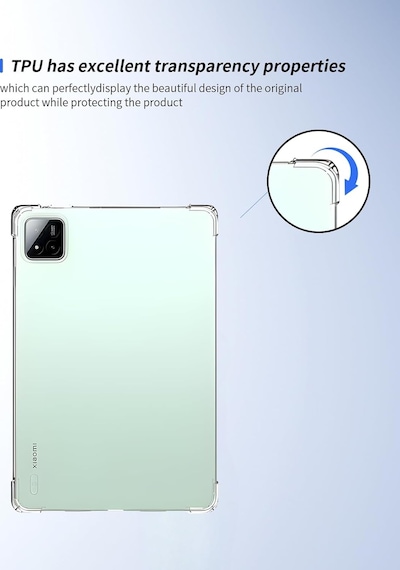 Xiaomi Pad 7 Pro Kılıf Şeffaf Silikon Köşe Korumalı Crystal Clear Darbe Emici Arka Kapak Arka Kapak Xiaomi Pad 7 Pro Kılıf Şeffaf Silikon Köşe Korumalı Crystal Clear Darbe Emici Arka Kapak Arka Kapak