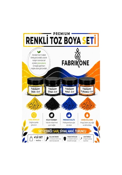 4'lü Set Premium Parafin Soya Wax Toz Mum Boyası Hobi Seti - 5 Cc Sarı, Siyah, Mavi, Turuncu Bkfab4srsmt5g Karışık