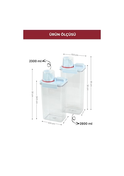 2'li Sızdırmaz Kedi Köpek Mama Saklama Kabı 2300 Ml Ve 2800 Ml