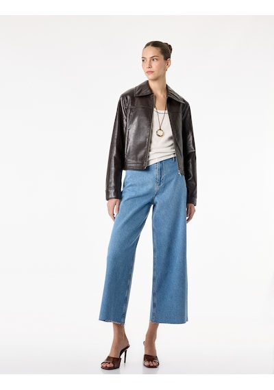 Koton Düğmeli Yüksek Bel Rahat Kesim Denim Pantolon - Culotte Jeans Açık İndigo 6sal40112md Koton Düğmeli Yüksek Bel Rahat Kesim Denim Pantolon - Culotte Jeans Açık İndigo 6sal40112md