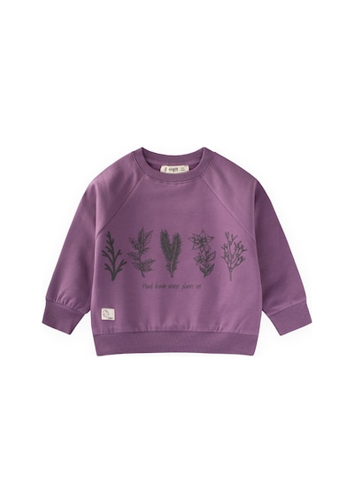 Cigit Ağaç Baskılı Sweatshirt 1-7 Yaş Mor
