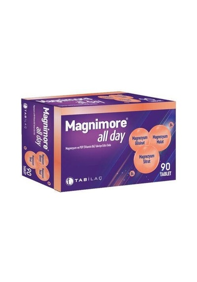 Magnimore All Day Magnezyum Ve P5p Vitamin B6 Takviye Edici Gıda 90 Tablet