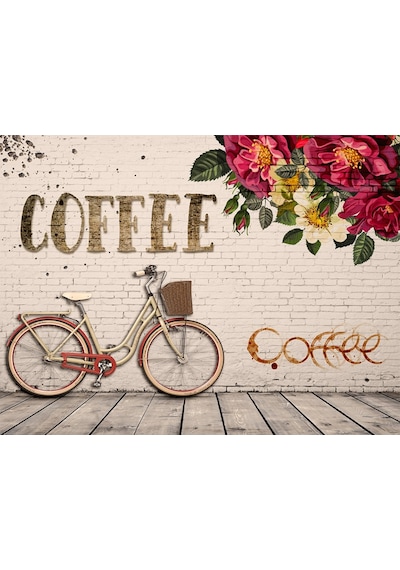 Coffee Yazılı Vintage Duvar Kağıdı