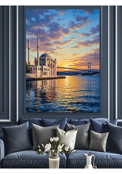 Ahşap Tablo İstanbul Ortaköy Camii Manzarası