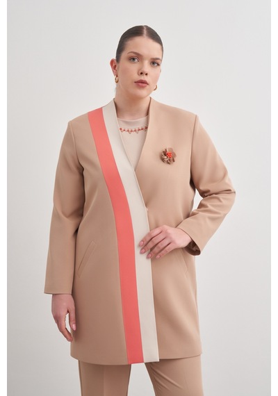 Aker Renkli Garni Detaylı Kap Camel Camel