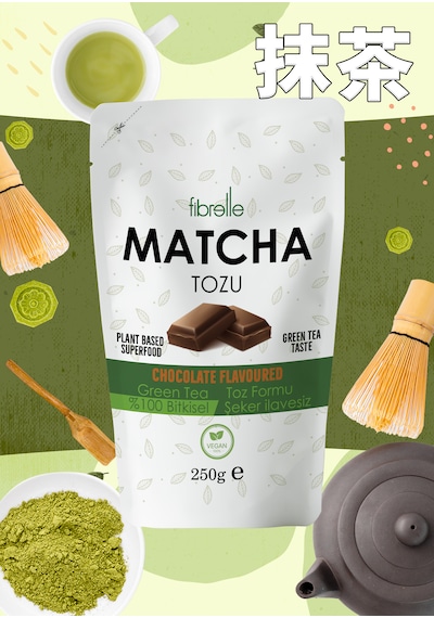 Fibrelle Matcha Çayı Çikolata Aromalı 250g