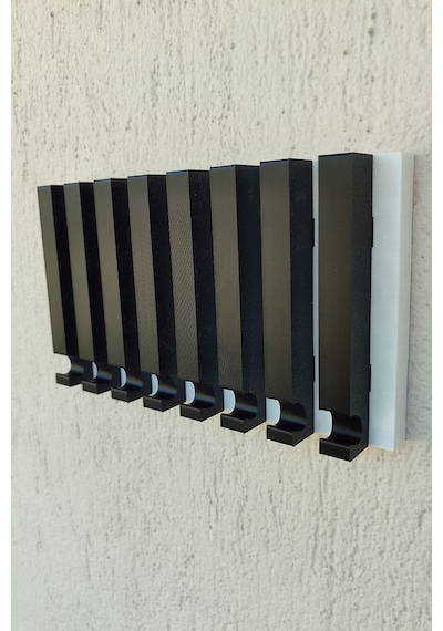 Anahtarlık Askısı 13 X 24 Cm 8 Adet Anahtarlık Asılabilir İşyeri Beyaz