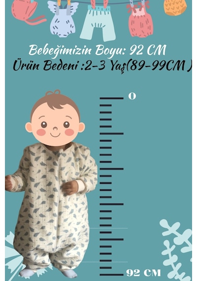 Enhitbaby Uzun Kollu Penye Astarlı 4 Kat Müslin Uyku Tulumu 1.5 Tog Antrasit