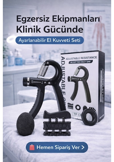 El Ve Parmak Güçlendirici Rehabilitasyon Egzersiz Seti