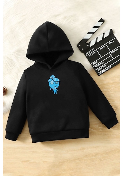 Uyguntarz Çocuk Su Baskılı Sweatshirt Siyah