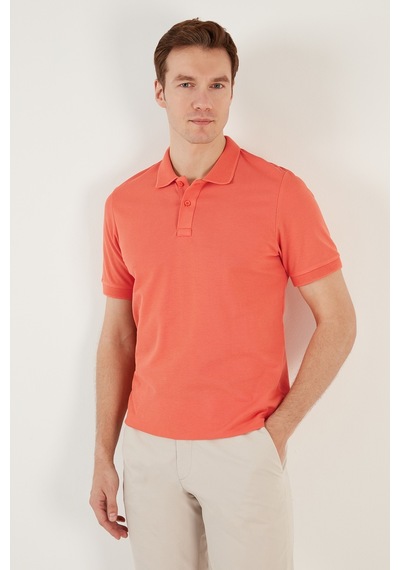 Buratti Pamuklu Regular Fit Düğmeli Erkek Polo Yaka T Shirt 5902739 Turuncu