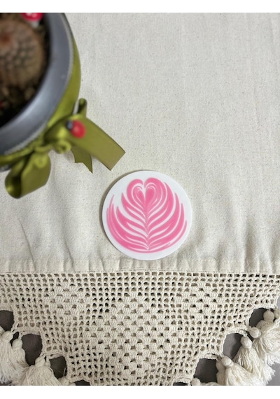 Latte Desenli Bardak Altlığı Pembe