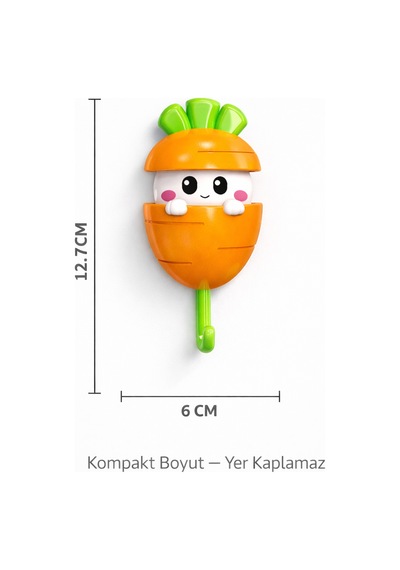 2 Li Havuç Askı Otomatik Açılan Yapışkanlı Duvar Askısı Anahtar Havlu Tutucu Organizer Diğer