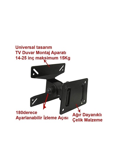 Ledtv Lcd Monitör Duvar Askı Aparat Hareketli 14-24'15kg