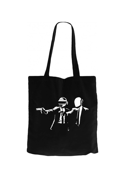 Daft Punk Pulp Fiction Siyah Kanvas Bez Çanta Siyah