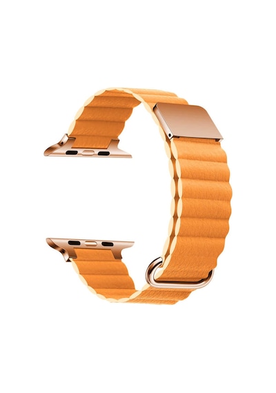 Apple Uyumlu  Watch 42 MM Krd-78 Suni Deri Kordon