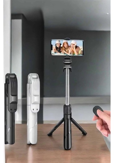 Mey Najmaddin Selfie Çubuğu Tripod Kumandalı Telefon Tutucu Siyah Najmaddin
